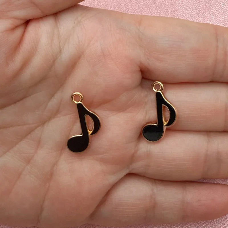 15pcs Alloy Drip Oil Cross border Music Festival Cute Instruments Guitar Notes DIY Accessories Pendant Handmade