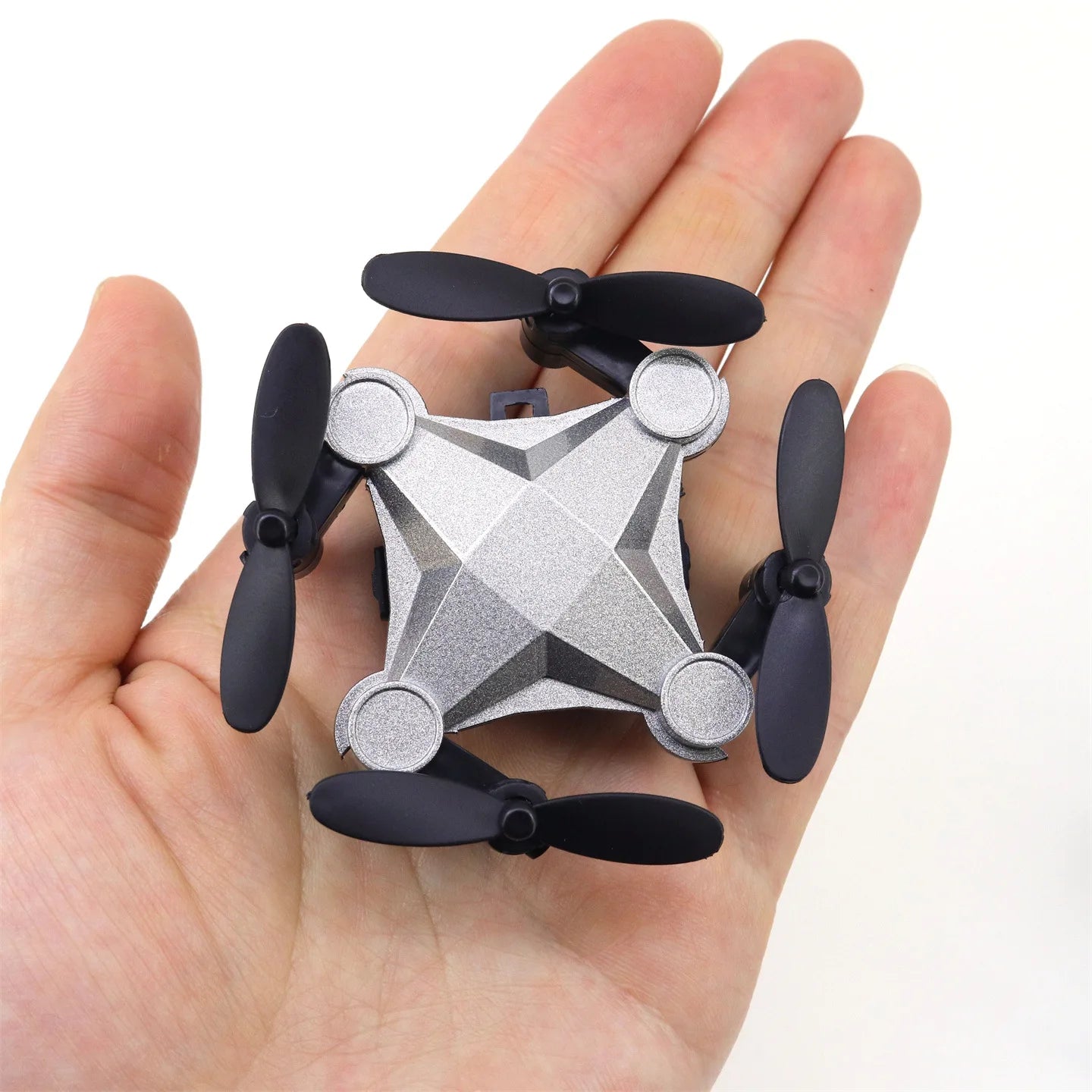 Creative Foldable Mini Drone Model Partial Alloy Flying Toy Keychain Helicopter Souvenir Collection Gift Decoration Accessorie