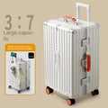 20-28 Color-Block Large Capacity Travel Suitcase with Thickened Aluminum Frame, PC Luggage with Brake Wheels Student Cabin Bag