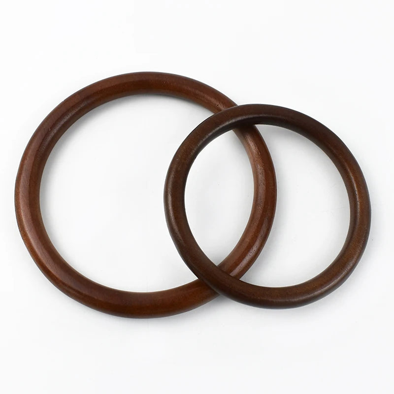1/2Pcs 11/14cm Solid Wood Ring Bag Handles Purse Frame for Women Handbag Woven-Bag DIY Handmade Sewing Brackets Bags Accessories