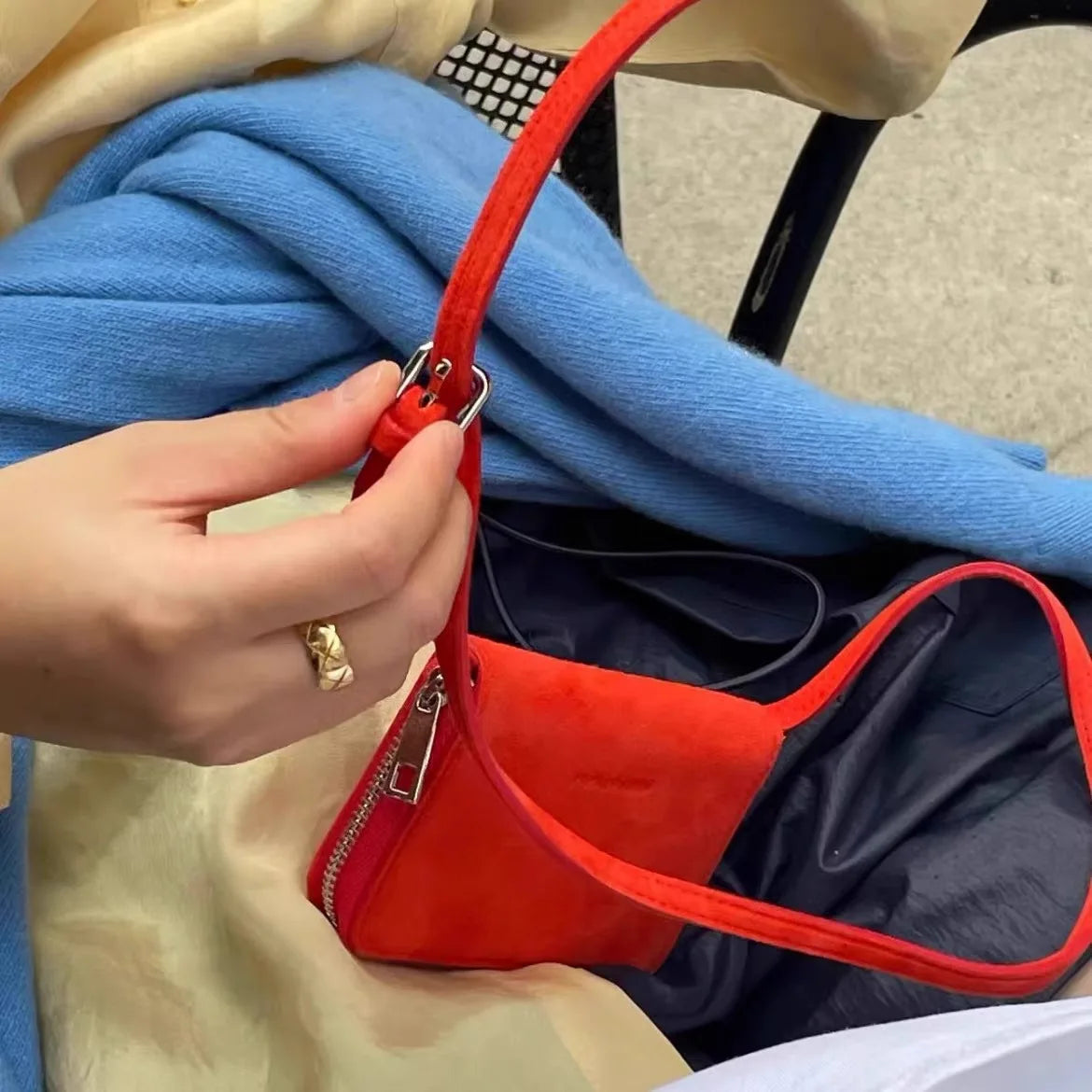 Cute Female Card Bag Small Square Bag PU Fashionable Mini Crossbody Bag European American Style High-end Retro Shoulder Bag