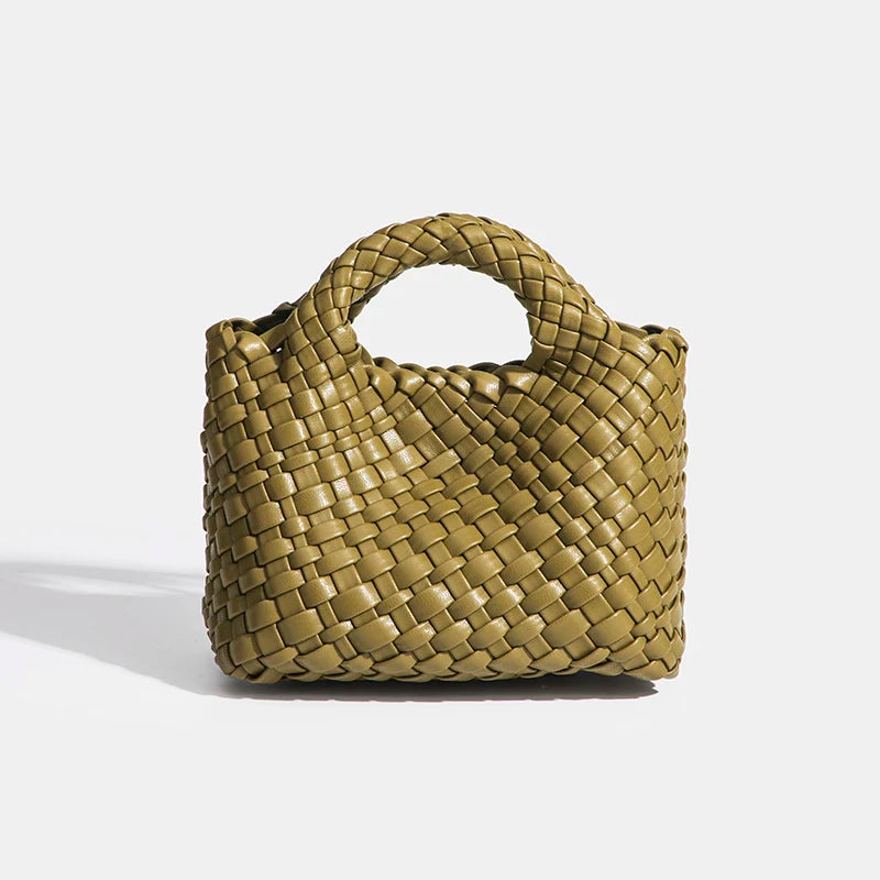 Women Handbag Fashion Woven Pattern Small Pu Leather Tote Bag Retro Top Handle Bag Casual Daily Commute Shopping Portable 2026