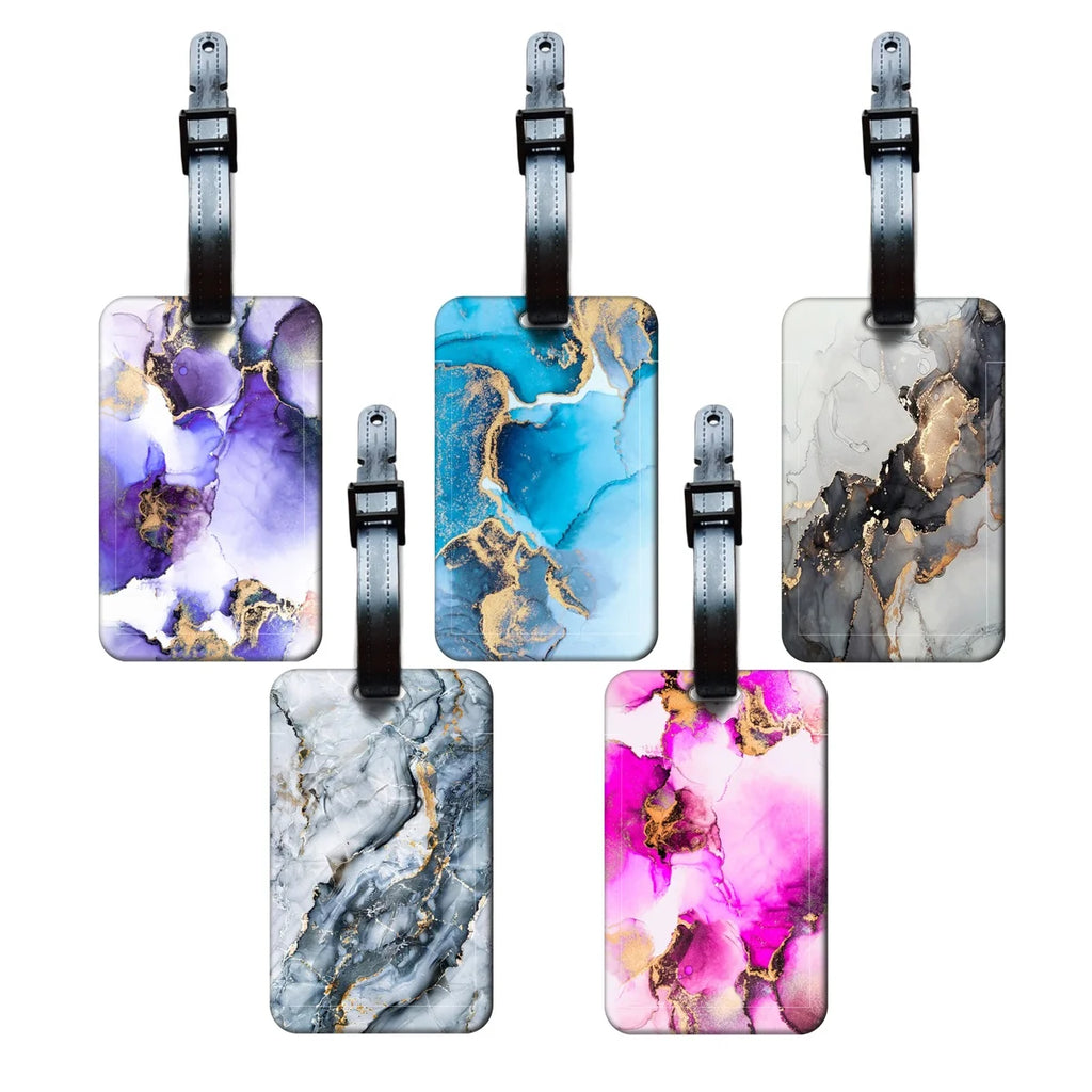 Marble Texture Luggage Tags Unique Funny Bag Tags Men Baggage Suitcase Labels Travel Identifiers Name Tags