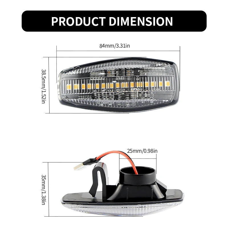2PCS LED Side Marker Turn Signal Lights Canbus For Hyundai Matrix 01-10 XG 98-05 For Kia Rio 05-11 Sedona 06-11 Sportage 04-10