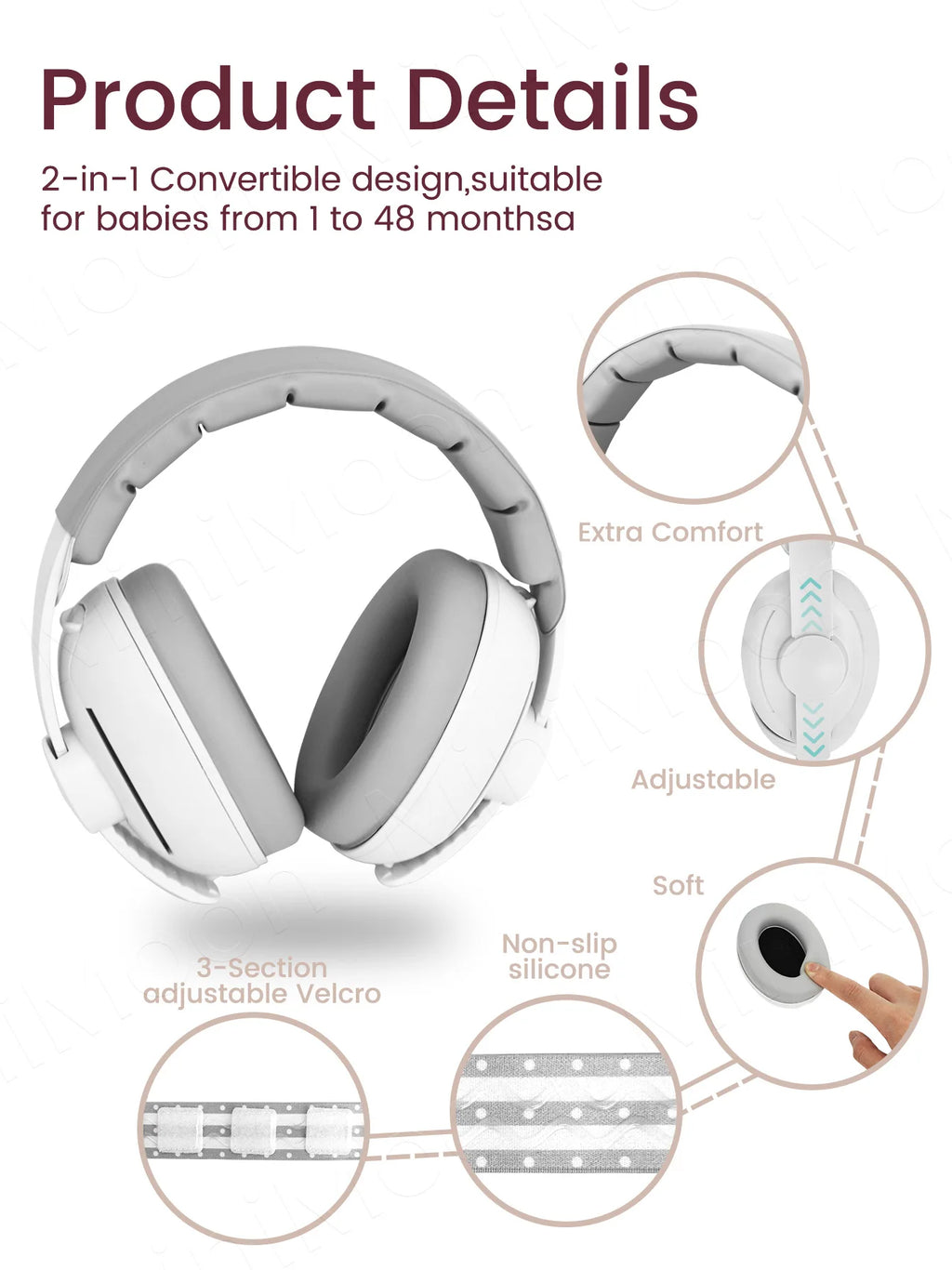 Comfortable Baby Earmuffs for 0-36 Months, Noise Reduction for Travel, Sleep & Events, Adjustable & Lightweight