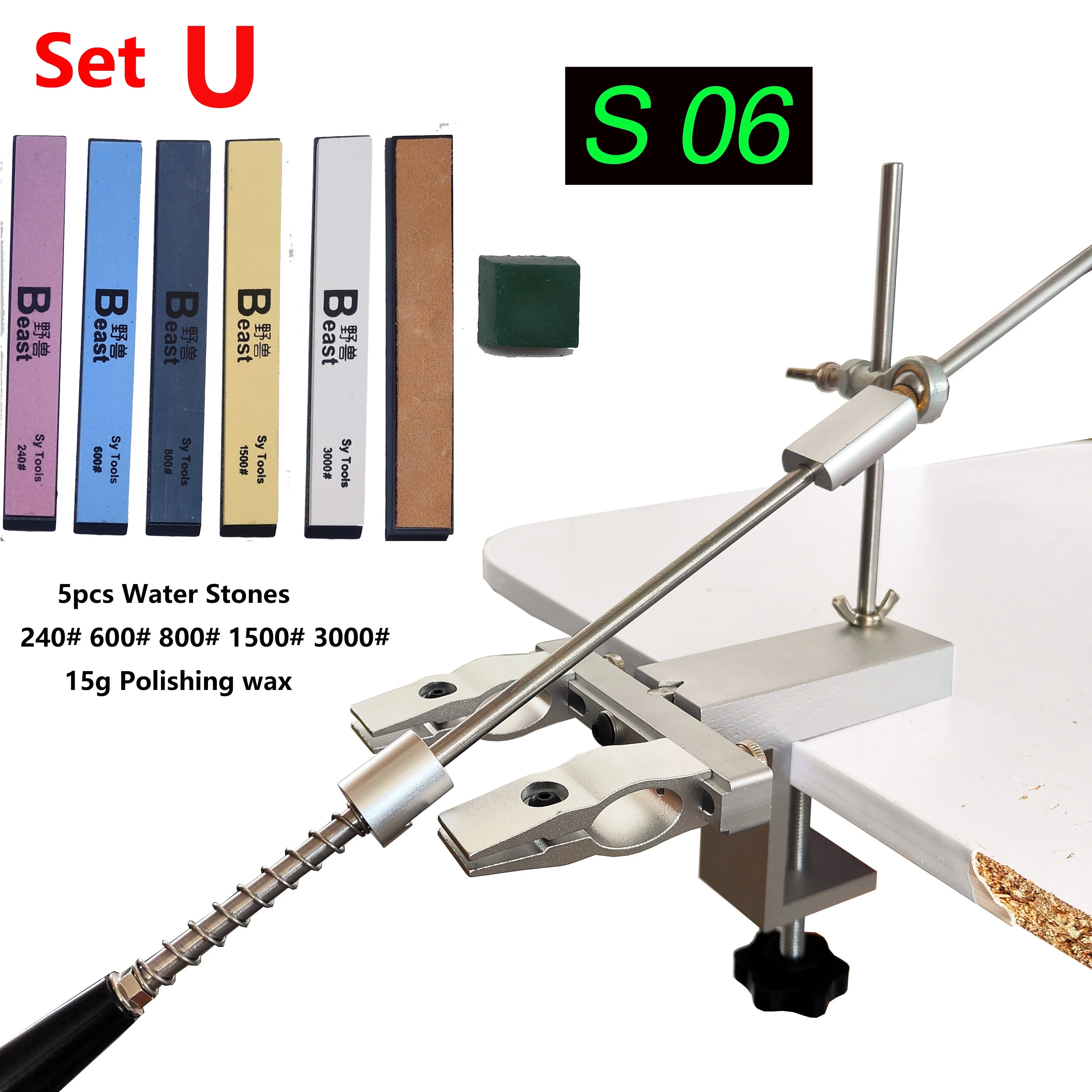 S09 New Design Professional Fixed Angle Apex Knife Sharpener Kitchen Knife tools Knife Sharpening System with diamond stones Set
