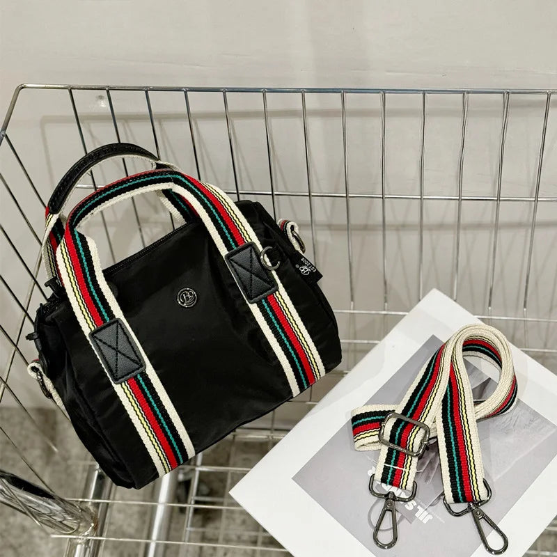 Women's Fashion Crossbody Bag, Nylon Material Small Handbag Fabric Bag, Large Capacity Messenger Bag.