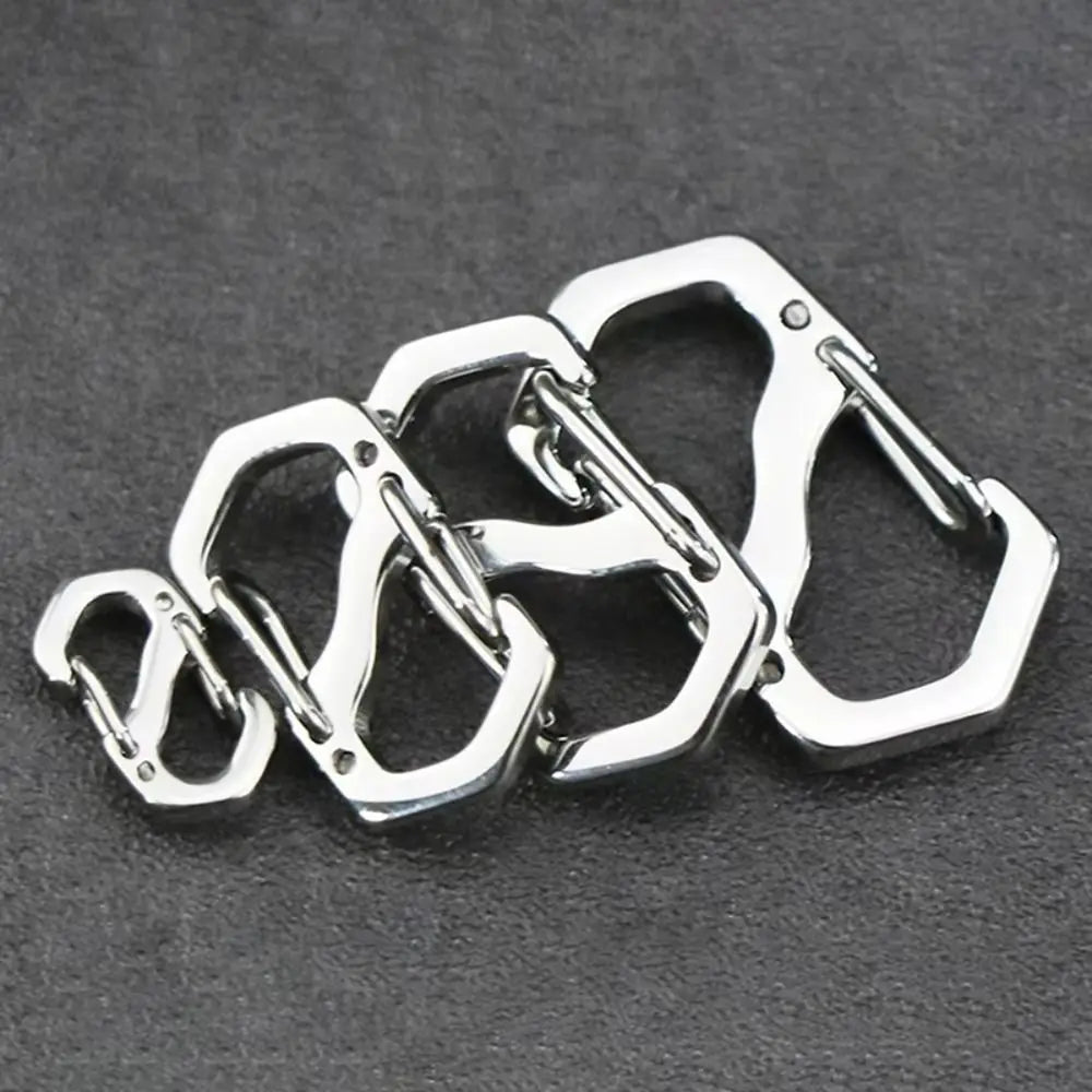 10PCS Stainless Steel Backpack Buckle Silver S Type Carabiner with Lock Handmade Necklace Clasps Jewelry Accessories