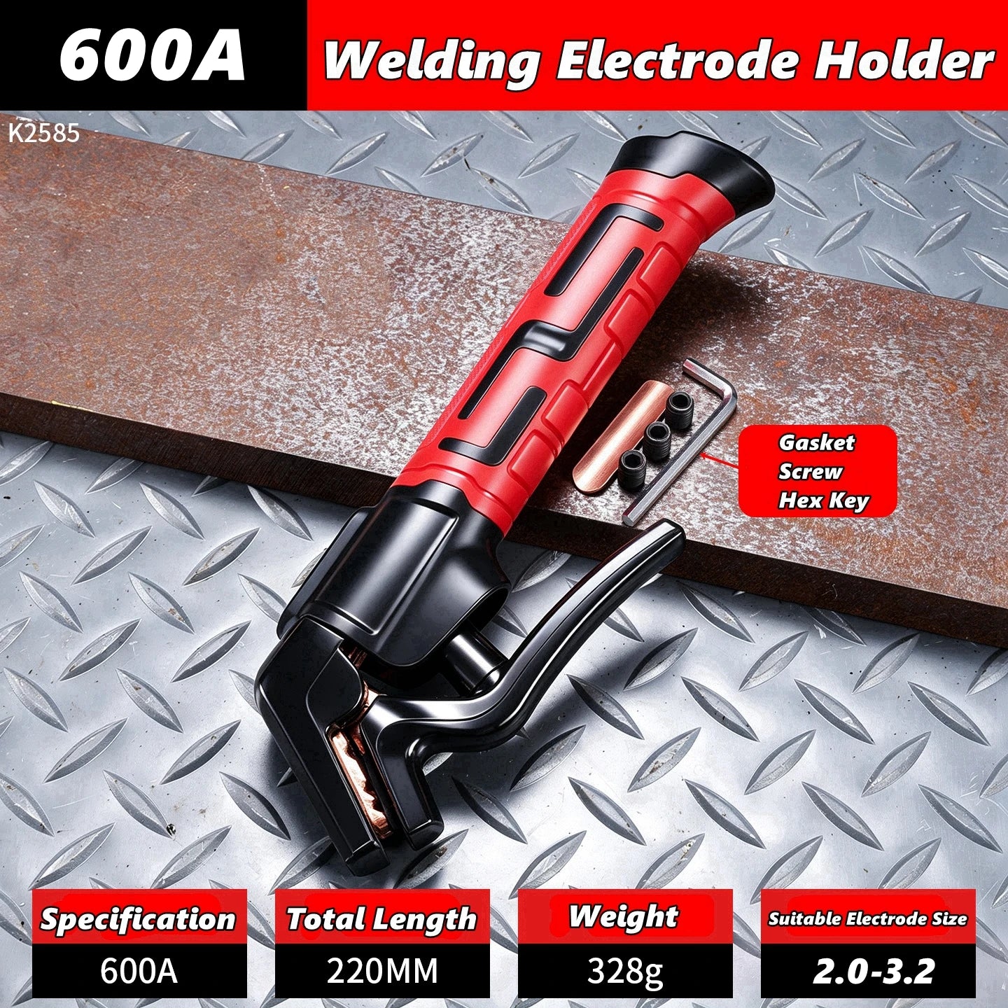 Copper Cable Welding Electrode Holder Heat Resistant Anti-Scalding Welding Clamp Anti-Drop Stable Welding Accessories