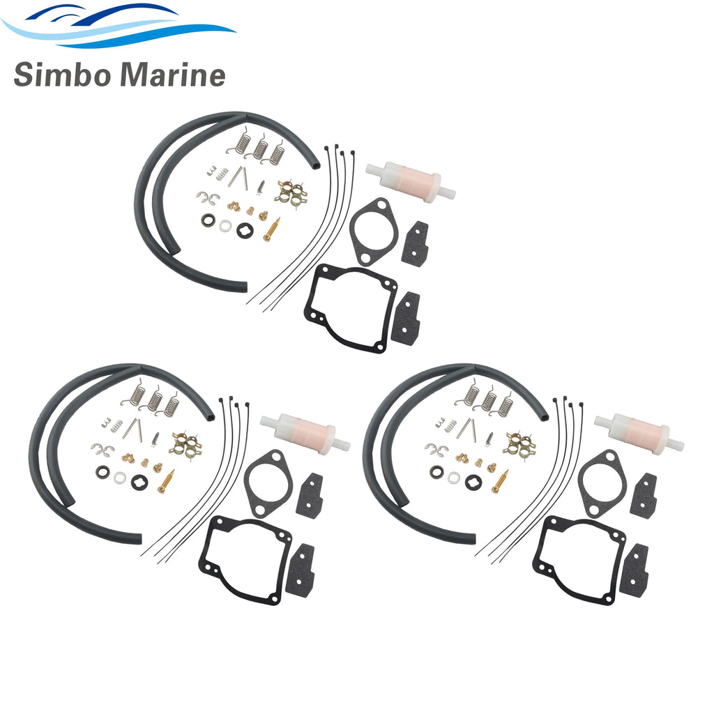 3 Pcs 1395-8236354 Carburetor Repair Kit for Mercury Mariner Outboard Engines 1395-8236353 1395-8236352 18-7750-1