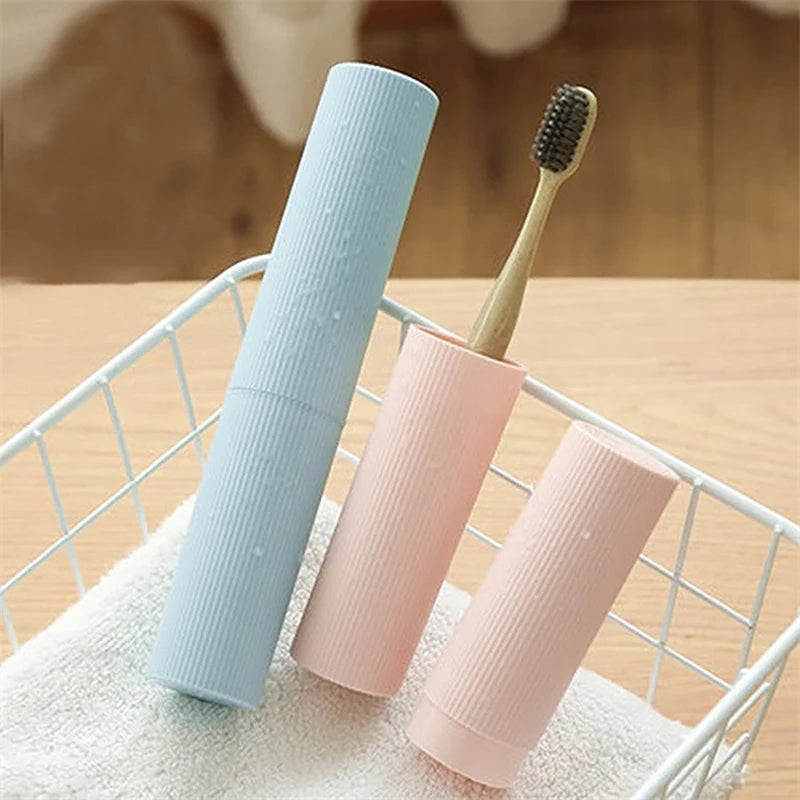 Travel Portable Toothbrush Cup Bathroom Toothpaste Holder Storage Case Organizer Toiletries Storage Cup Creative Toothbrush Box