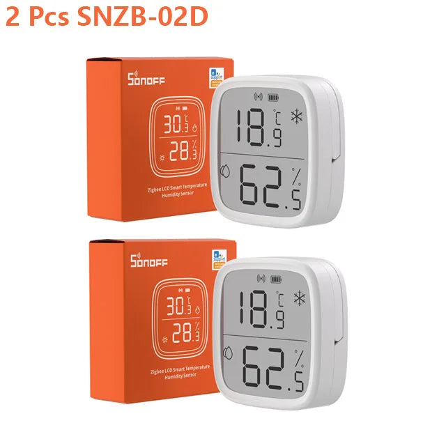 Intelligent SNZB-02D Humidity Sensor SONOFF Zigbee Smart LCD Temperature Sensor for Monitoring of Household Use with LCD Screen