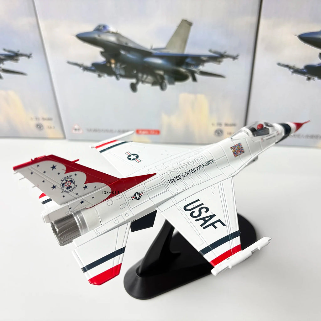 1/72 Scale U.S. Air Force F-16C Thunderbirds F16 Fighter Jet Diecast Finished Military Plane Model Collection Ornament