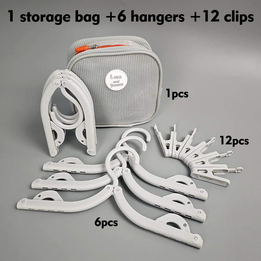 Bestseller Foldable Travel Clothes Hangers with Storage Bag, Portable Laundry Rack for Business Trip, Dorm & Household Use