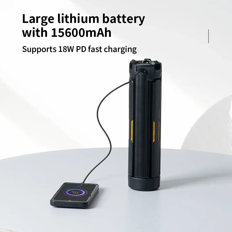 Telescopic Camping Light 15600mAh Rechargeable Lantern, Waterproof Collapsible Outdoor LED Flashlight for Hiking Tent