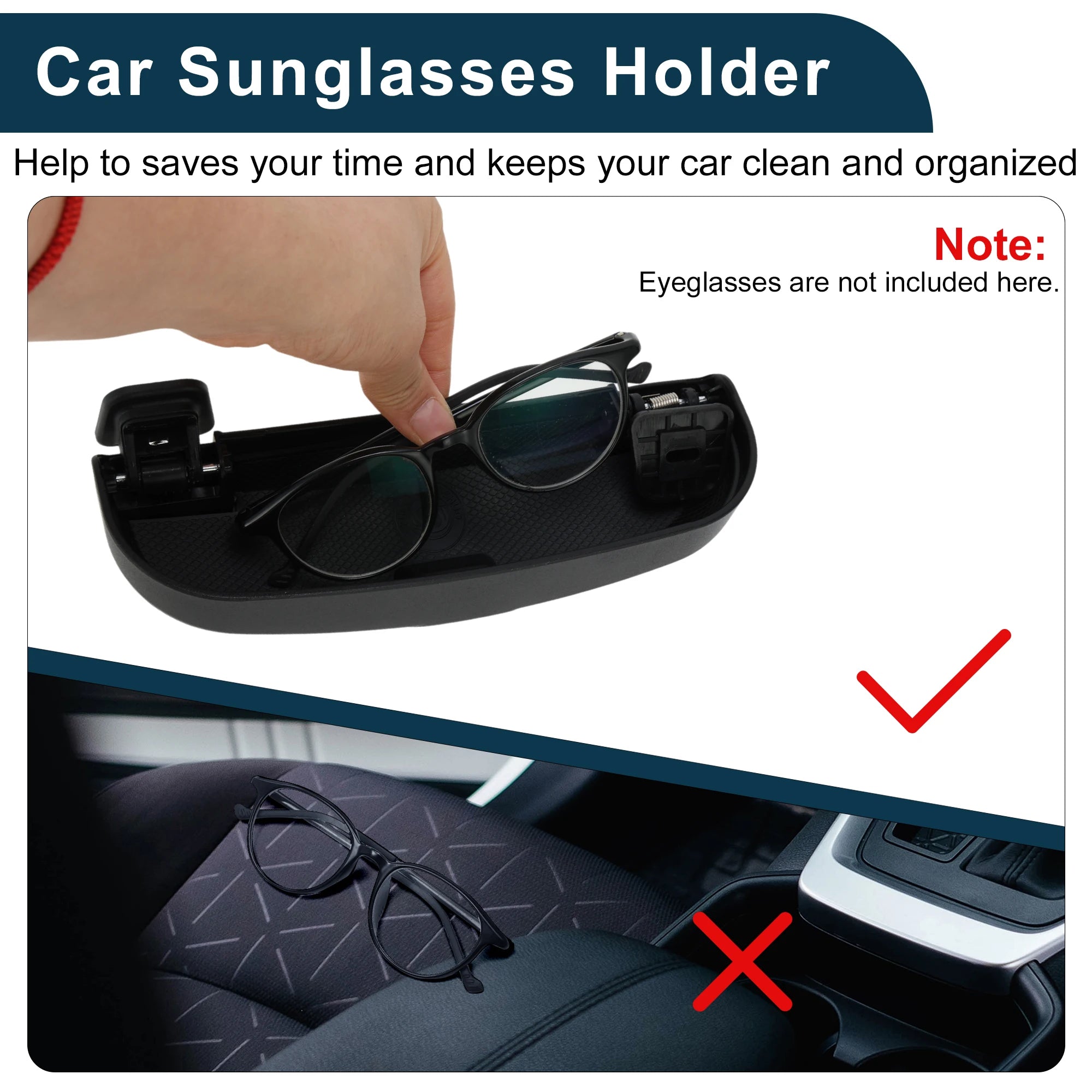 UXCELL Car Sunglasses Case for Ford Puma MK2 2020-2025 Eyeglasses Holder Storage Box