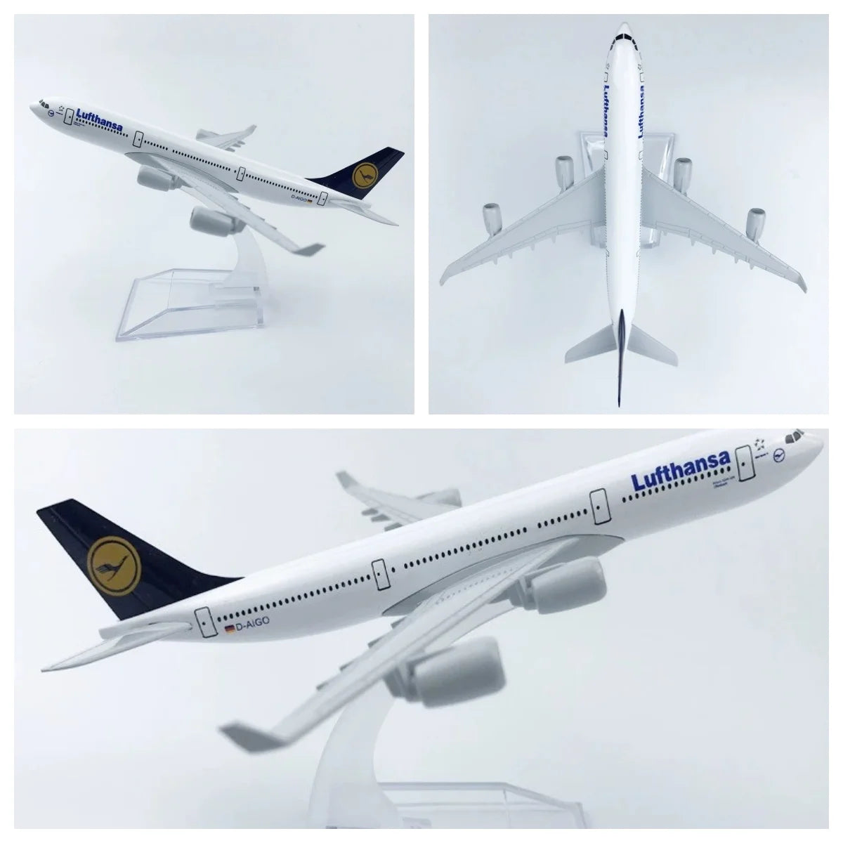 16cm 1:400 Scale Lufthansa A340 Aircraft Model Airline Collectible Miniatures Alloy Airplane Diecast Model Toys For Gift