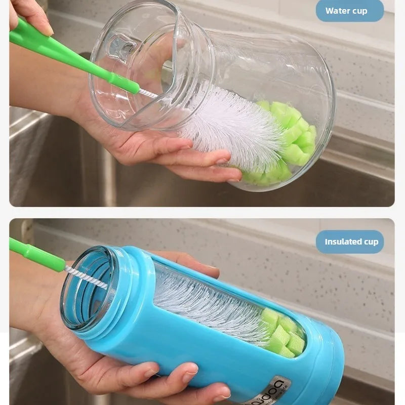 Long Handle Cleaning Brush Bottle Cleaning Brush Baby Bottle Brush Sponge Rotating Washing For Narrow Neck Bottle Clean Tools