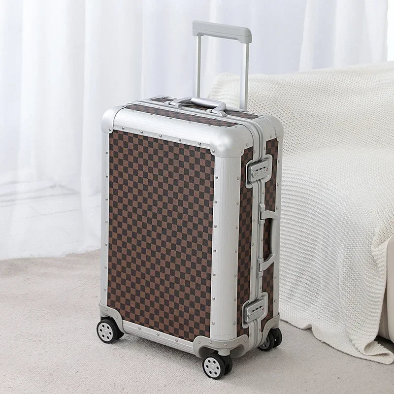 20"24"26 inch Travel Suitcase Trolley Case with wheels All Aluminum Magnesium Alloy Boarding Box Carry on Luggage Boarding Box