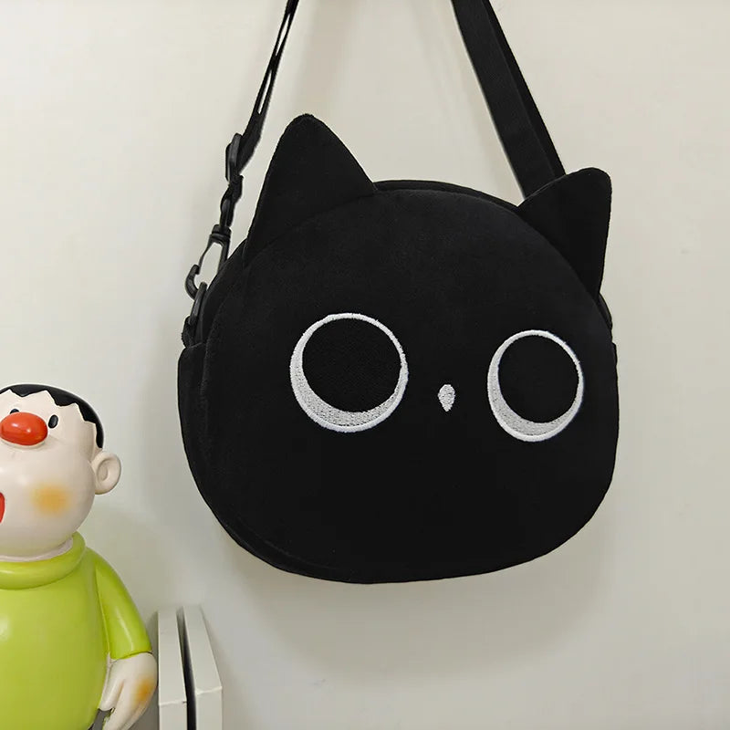 Cartoon cat small bag for womenins New autumn and winter trendy furry plush bag, cute crossbody plush bag