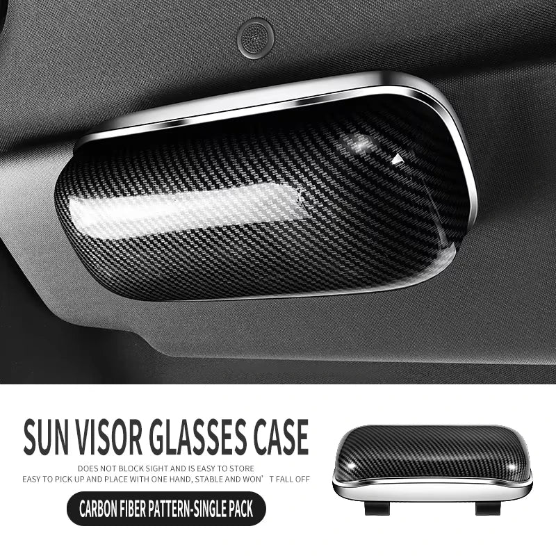 Car Sun Visor Sunglasses Holder Auto Interior Glasses Storage Box Eyeglasses Case Card Ticket Clip Organizer Accessories