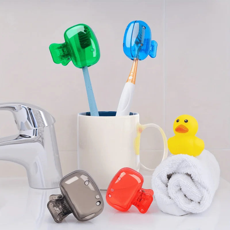 5PCS Popular toothbrush storage clip travel toothbrush protective cap portable plastic clip toothbrush box