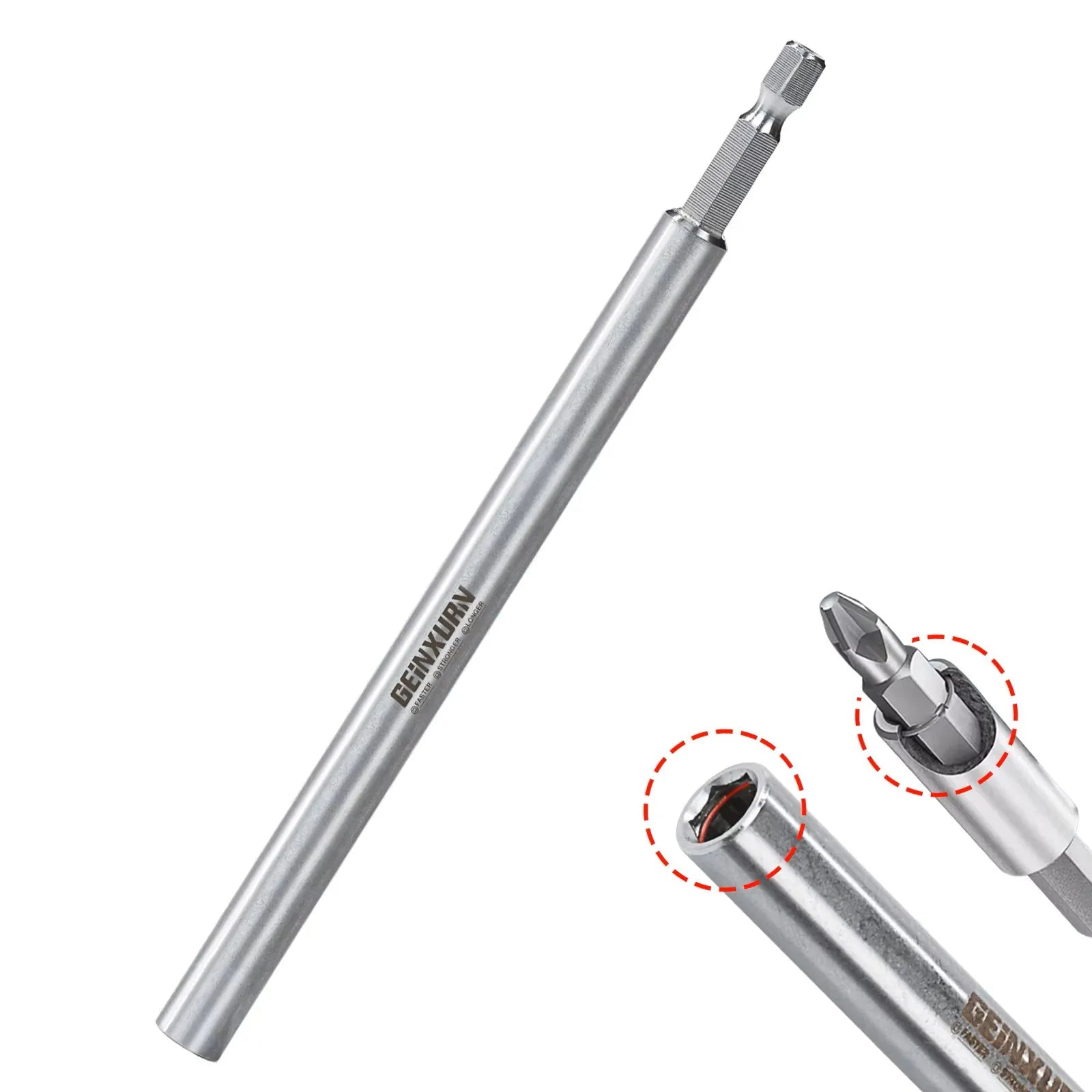 Geinxurn 6in Magnetic Hex Quick Change Bit Extension Holder, Motorcycle Repair Tools&Suitable for Motorcycle Maintenance