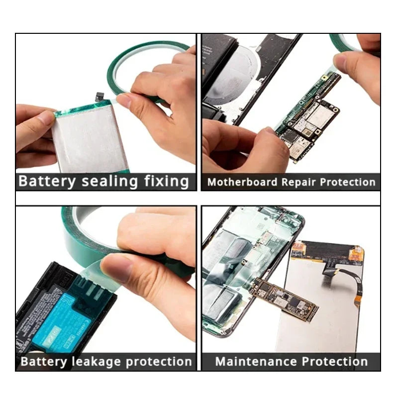 33M/Roll Green PET Film Tape 3mm-100mm High Temperature Heat Resistant PCB Solder SMT Plating Shield Insulation Protection Tapes