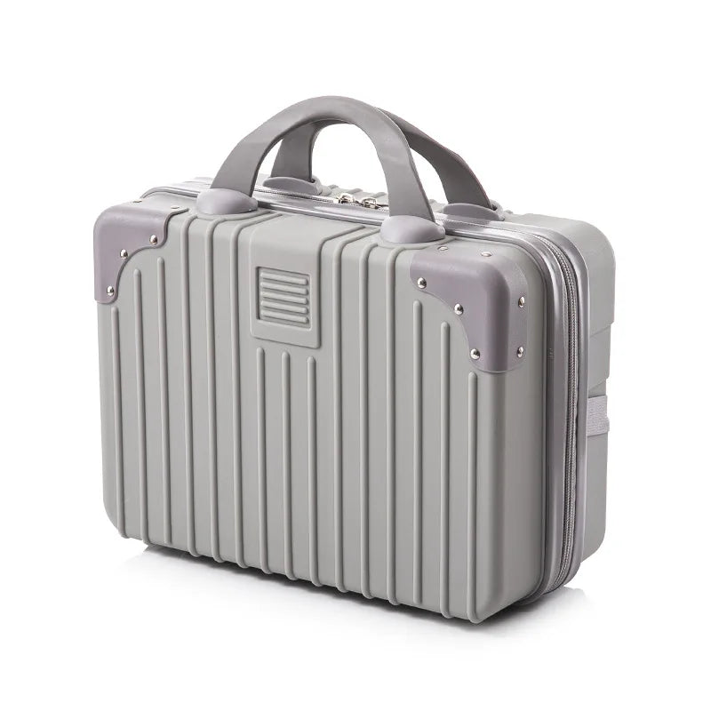 Portable Mini Luggage for Women, Lightweight Cosmetic Bag, Carry-on Travel Case with Lock