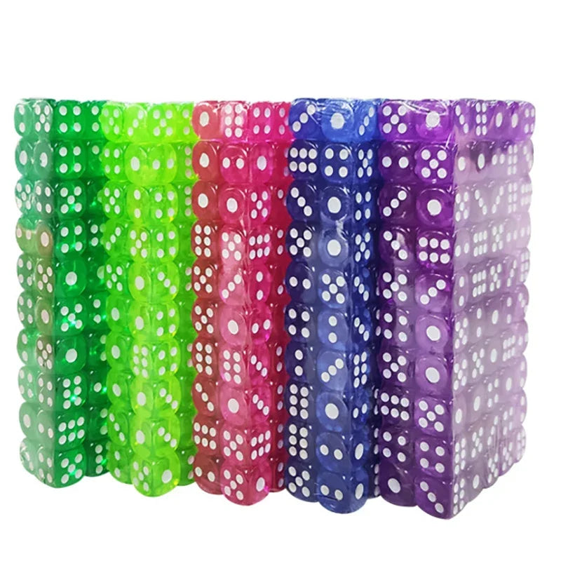 20PCS/Lot Dice 12mm Small Size10 Colors  Acrylic 6 Sided Transparent Dice  Club/Party/Family Games