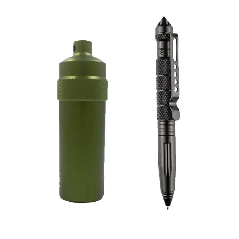 Waterproof Seal Bottle Aluminum EDC Survival Kit Capsule/Pill Airtight Case Outdoor Tools Seal Tank Storage Container