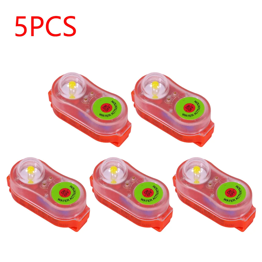 1-10pcs LED Life Jacket Light Energy-Efficient Waterproof Emergency Signal Light Easy Operation Lightweight Outdoor Accessories