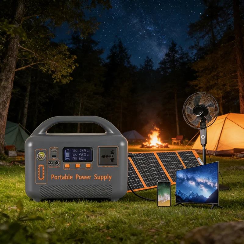 400W Portable Power Station Solar Generator 220V 192Wh LiFePO4 Power Bank for Camping Emergency Energy with Solar Panel Charger