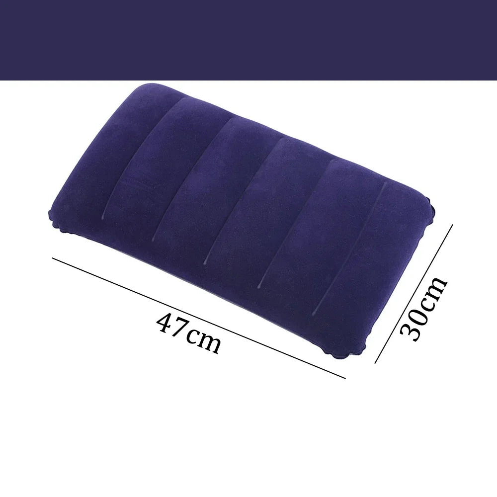 47x30cm Portable Inflatable Travel Pillow Soft Air Cushion for Plane Beach Office Outdoor Headrest Neck Back Support Sleep Aids