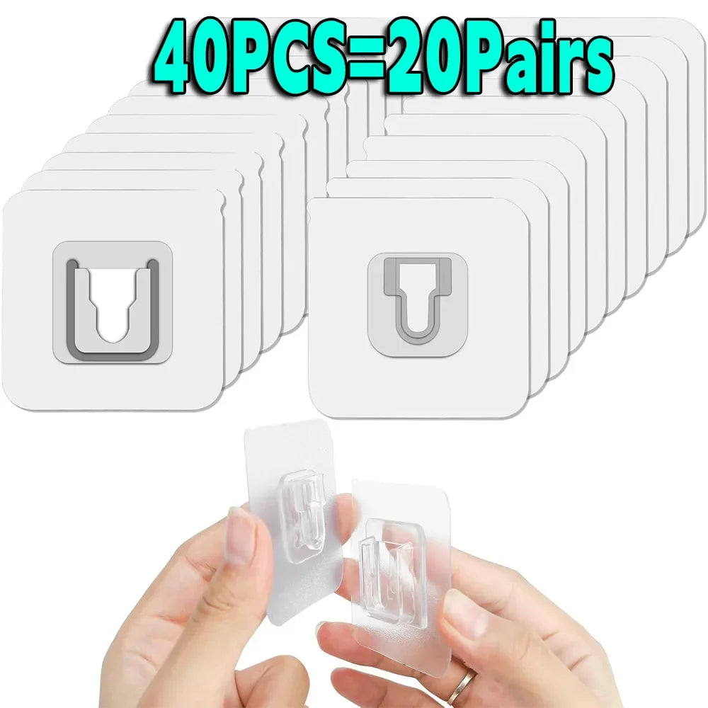 Double Sided Adhesive Hooks Wall Hooks for Hanging,Self Adhesive Hooks for Bathroom Kitchen Office Hanging