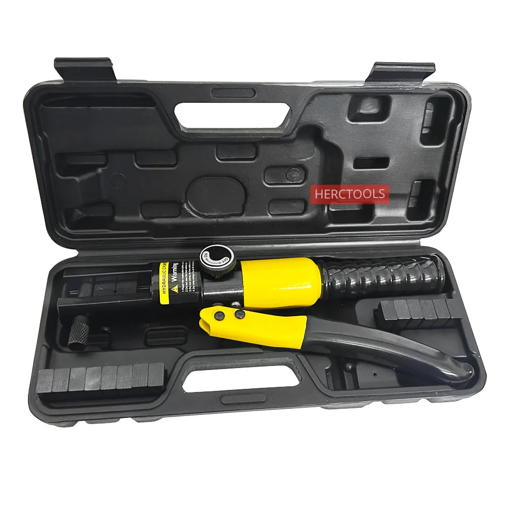 Hand Operated  Hydraulic Wire Crimping Tool Battery Cable Lug Terminal Crimper With 8 Pairs of Dies, 4-70mm² Crimping Tool