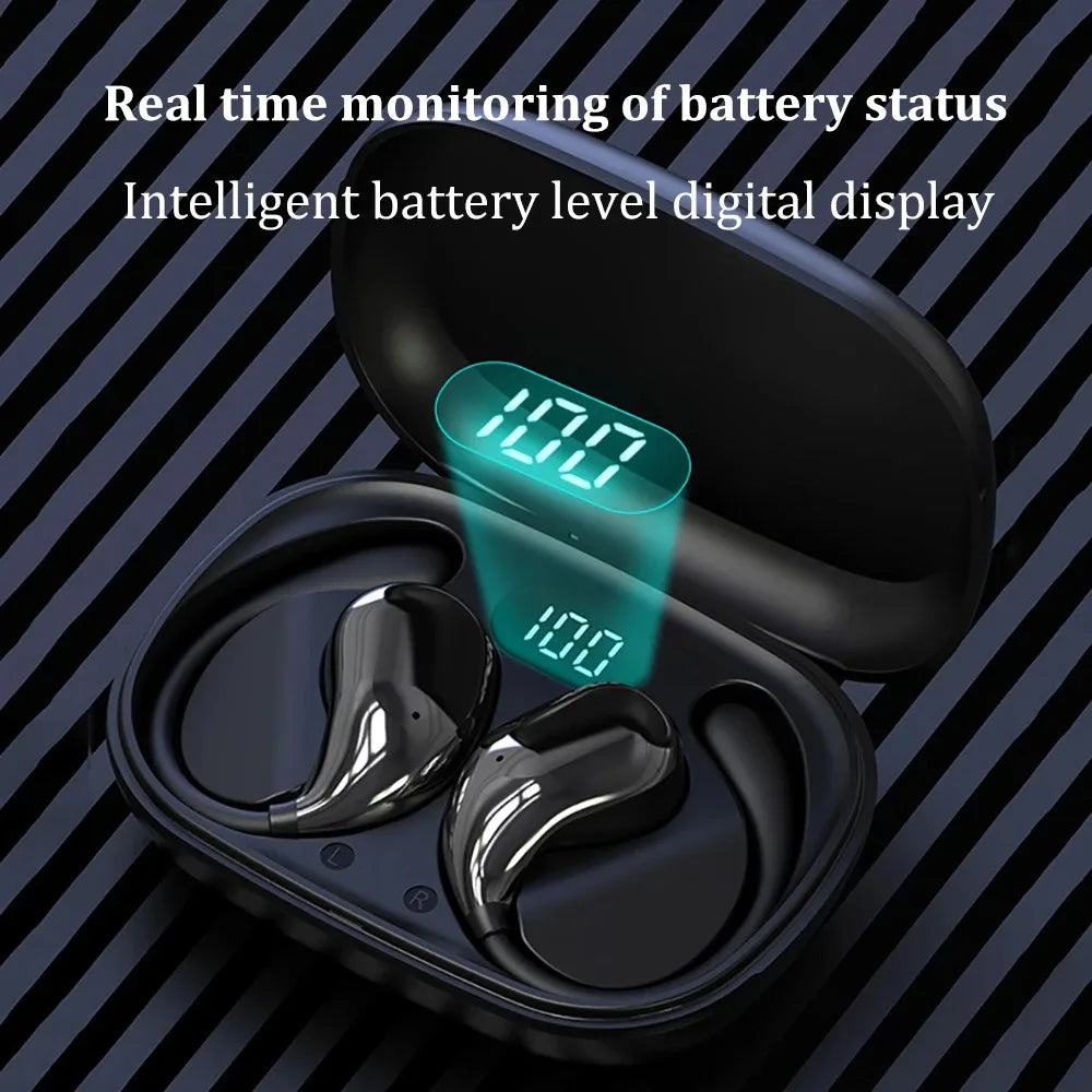 Bluetooth 5.4 OWS Wireless Earphones HiFi Stereo Waterproof Headsets Ear Hook Hands-free Mic Noise Cancelling Earbuds Headsets