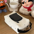 Korean Style Cute Embroidery Car Tissue Box Large Capacity Pull Paper Set Tissue Bag Stroller Tissue Hanging Bag