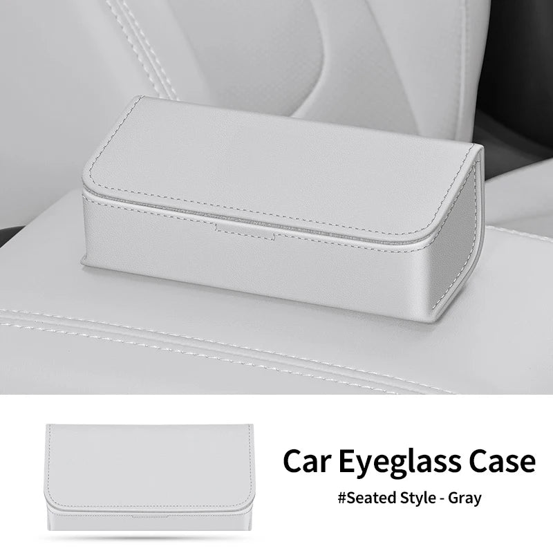 Car Sun Visor Glasses Holder Leather Multi-functional Storage Case Auto Sunglasses Holder Car Storage Box Interior Accessories