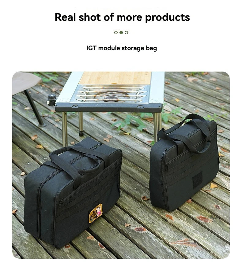 Wilderness IGT stove template storage bag, tableware and cooking utensils multifunctional layered storage bag, large capacity