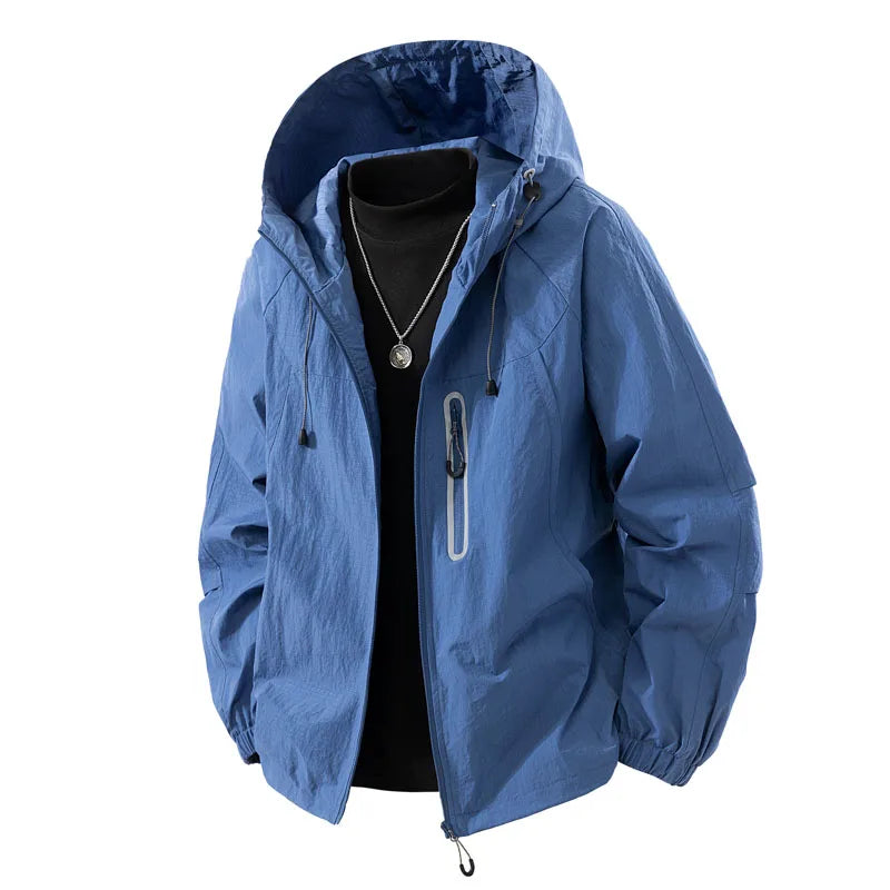 Hiking Jacket Lightweight Windproof Waterproof Outdoor Hiking Mountaineering Jacket Men Reflective Hooded Coats Women Autumn
