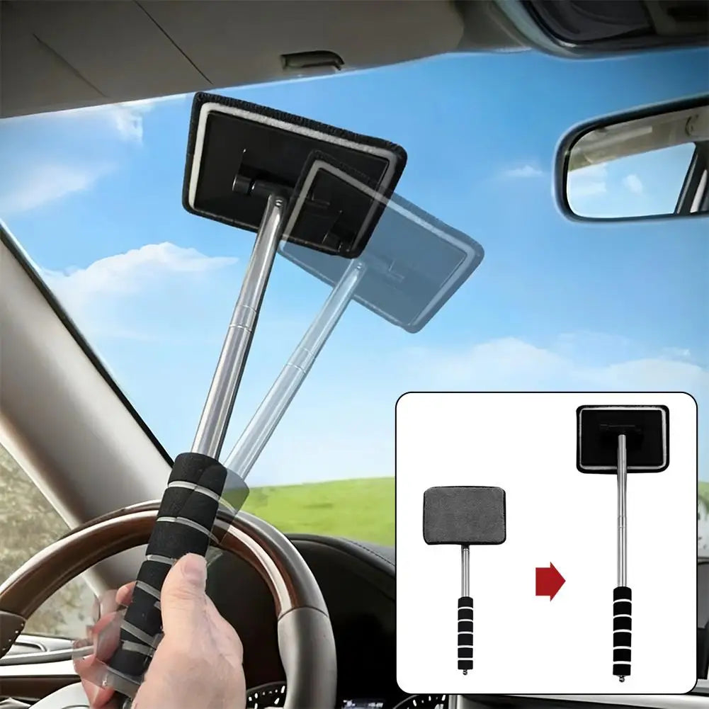 Car Front Windshield Defogging Brush Telescopic Long Handle Car Household Glass Clean Brushes Dust Remover Tool