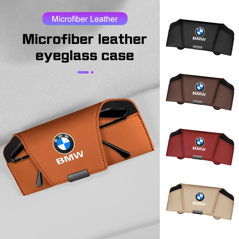Car Visor Glasses Case Microfiber leather For BMW 1 3 5 7 Series E38 E46 E60 E90 E87 G30 G20 X1X3X5 X6 X7 Sunglasses Storage Box