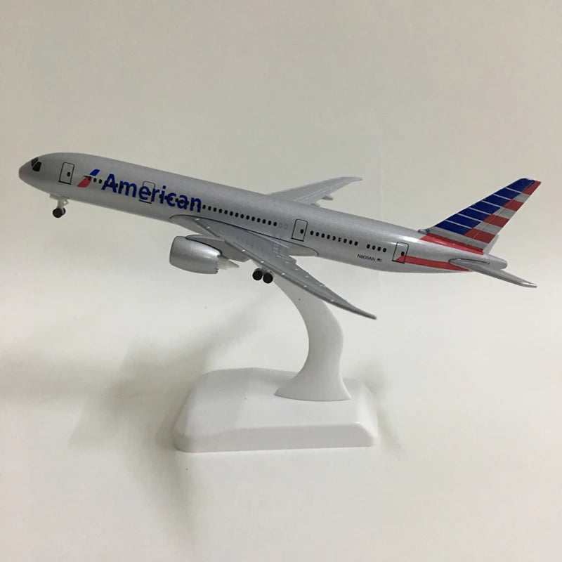 JASON TUTU 20CM American Airlines Boeing 787 Aircraft Model Planel Airplane Metal Diecast Planes Collect Gifts