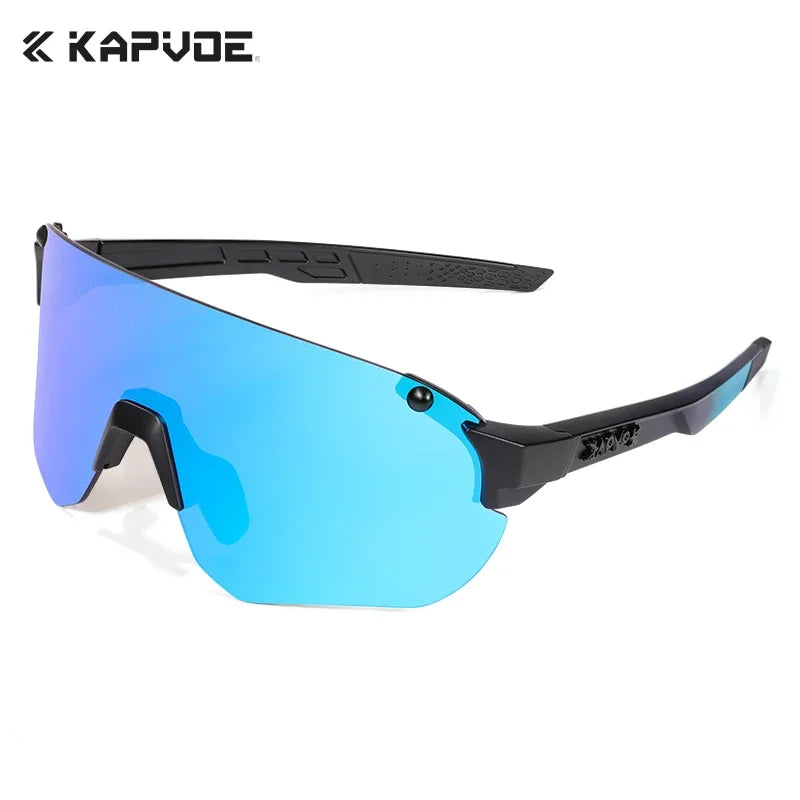 Kapvoe Photochromic Lightweight Cycling Glasses Men Rimless Sunglasses Road Bicycle MTB Bike Riding Sports Women Eyewear UV400