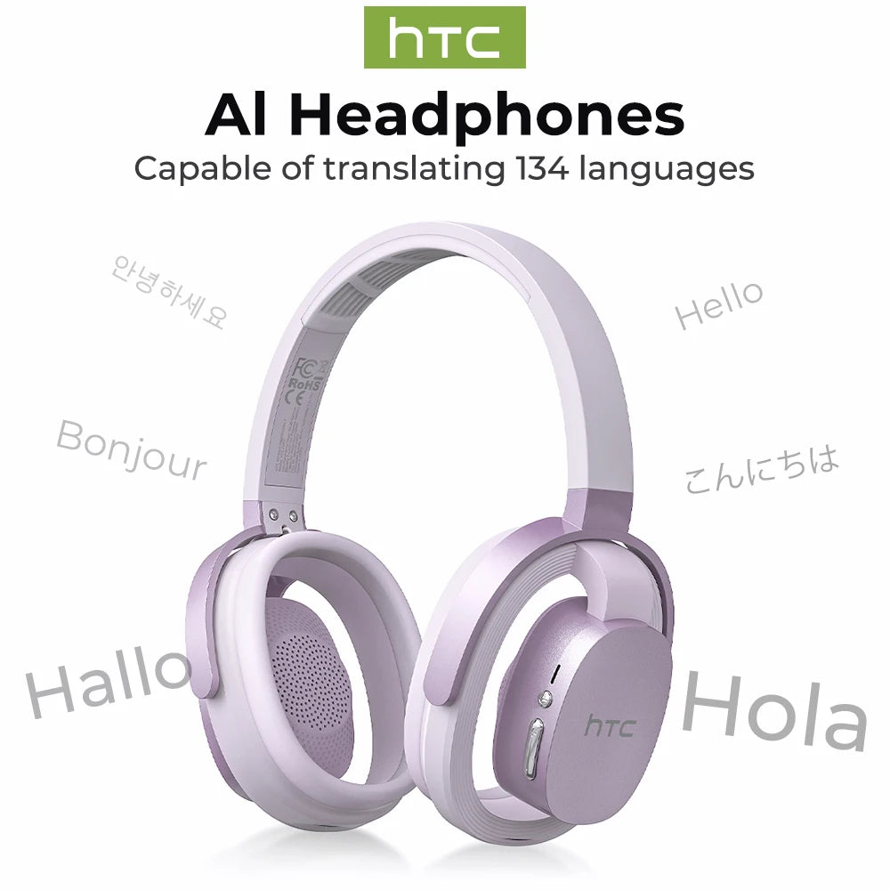HTC HP07 Bluetooth V6.0 Wireless Open-Ear Headphones Foldable Punchy Bass Headset for PC Laptop phone TV lightweight Hollow Airy