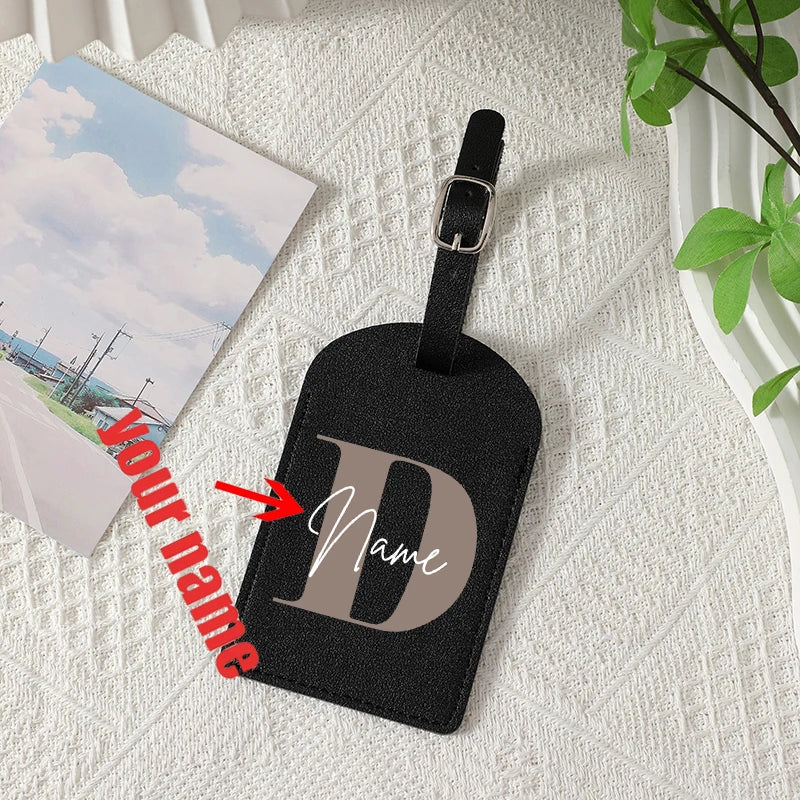 A-Z Initial Personalized Name Luggage Tag 26 Letters Custom Name Luggage Boarding Tags Travel Id Identification Luggage Tag Gift