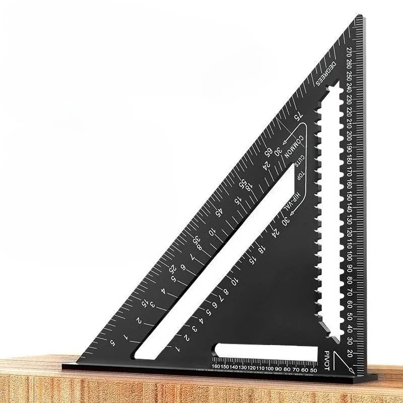 Triangle Angle Ruler 12 inch Metric Aluminum Alloy Angle Protractor Triangular Measuring Ruler Woodwork Speed Square Triangle
