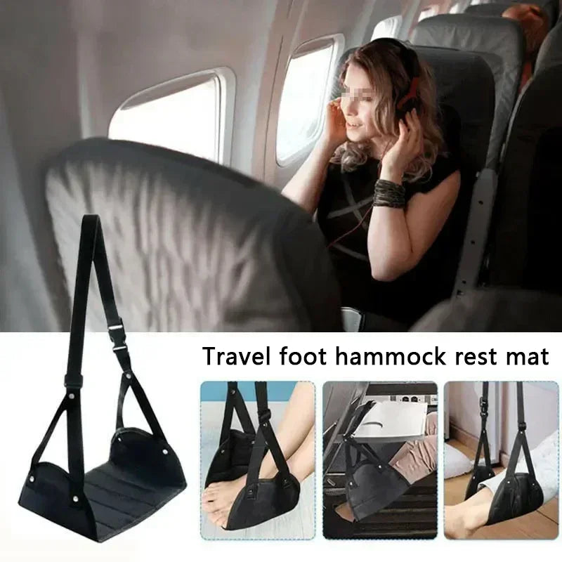 1Pcs Hot-Selling Portable Lazy Man Travel Footrest Adjustable Strap Foot Hammock Flight Bus Office Carry-on Feet Mat Accessories