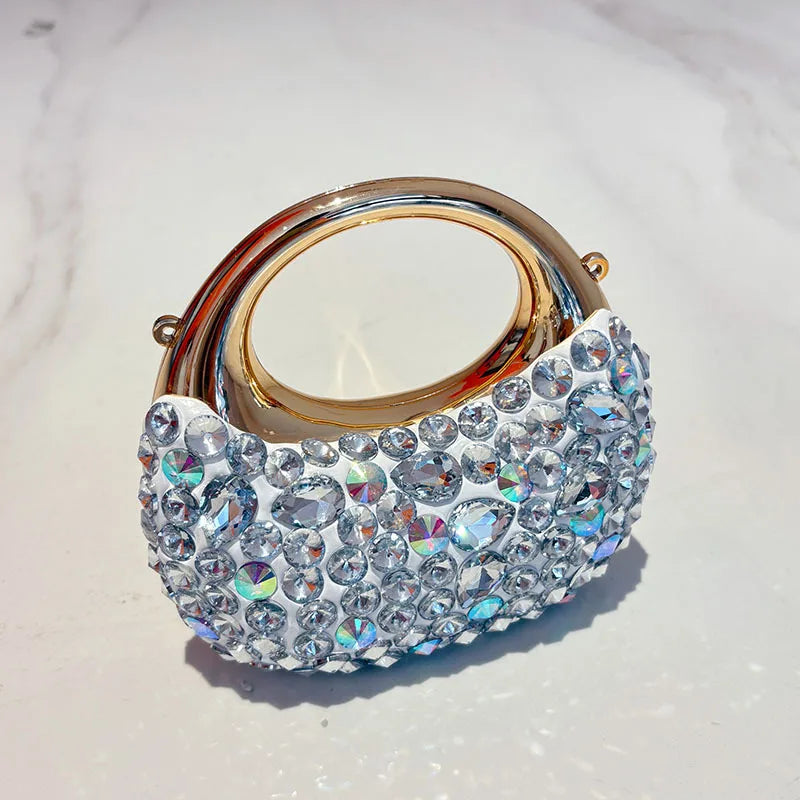 Luxury Sparkling Diamond Studded Dinner Bag Fashionable Acrylic Handbag Versatile Mini Crossbody Bag